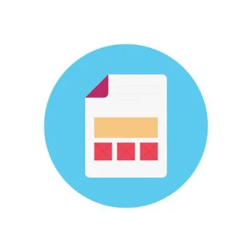 Document flat color icon Stock Illustration