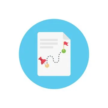 Document flat color icon 스톡 일러스트