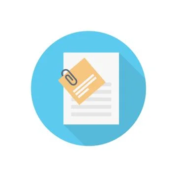 Document flat color icon Stock Illustration