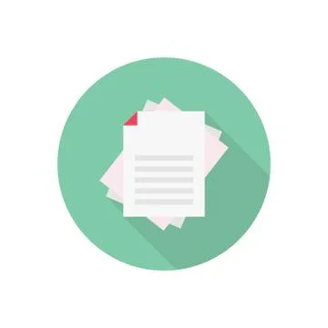 Document flat color icon 스톡 일러스트