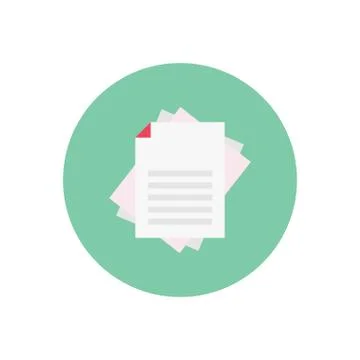 Document flat color icon 库存插图