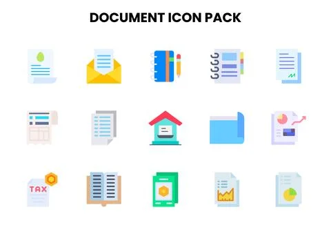 Document Flat Graphics Icons Pack 스톡 일러스트