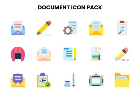 Document Flat Graphics Icons Pack Stock Illustration