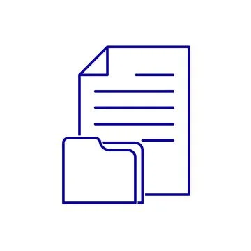 Document flat icon with folder symbol. Pictogram for web. Line stroke. Isolat Stock Illustration