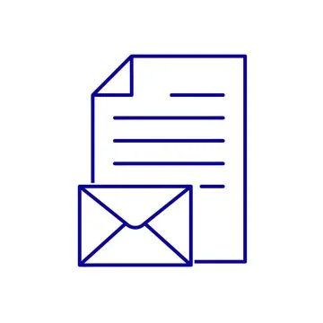 Document flat icon with mail inbox symbol. Pictogram for web. Line stroke. Is Stock Illustration