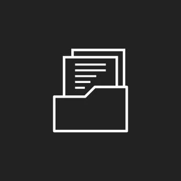 Document flat vector icon. Archive data file symbol logo illustration. Stock Illustration