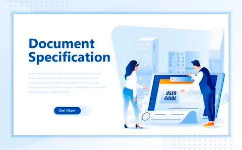 Document flat web page design template Illustrazione stock