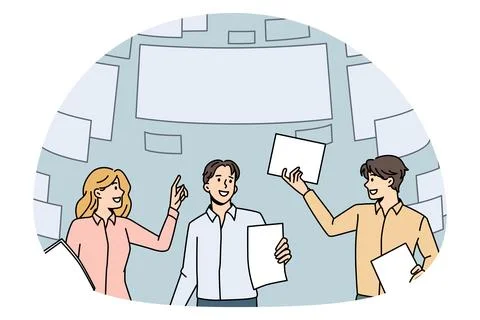 Document flow in business concept Illustrazione stock