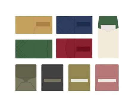 Document folder and envelope template set for office stationery Stock-Illustration
