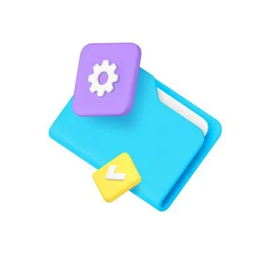 Document folder archive storage management settings file administration 3d ic Stock Illustration