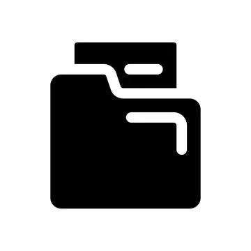 Document in folder black glyph ui icon Illustrazione stock