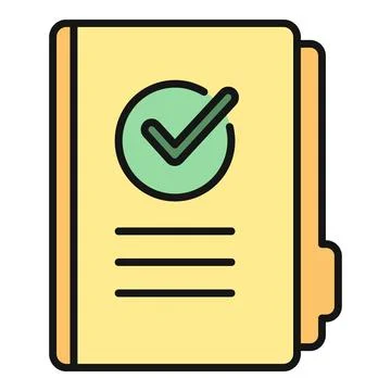 Document folder with checkmark for approved file Illustrazione stock
