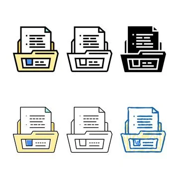 Document folder clean color icon vector Stock Illustration