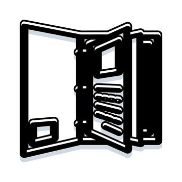Document folder with clip icon illustration Stock Illustration