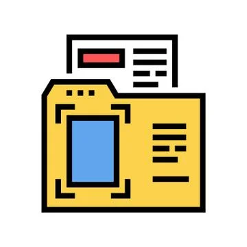 Document in folder color icon vector illustration Stock Illustration