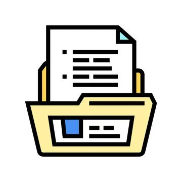 Document folder color icon vector illustration Stock Illustration