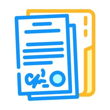 Document folder color icon vector illustration Stock Illustration