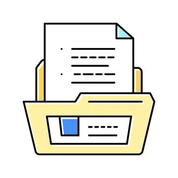 Document folder color icon vector illustration Stock Illustration