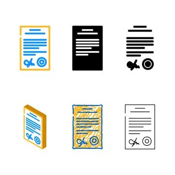 Document folder color icon vector types Illustrazione stock