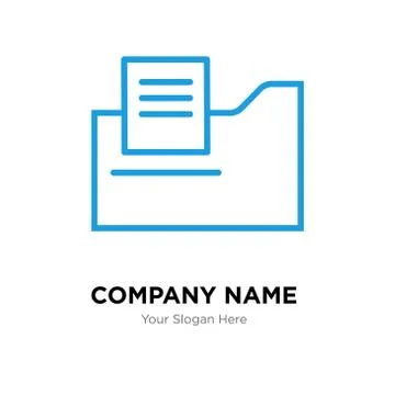 Document folder company logo design template Stock Illustration