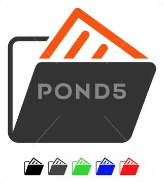Document Folder Flat Icon Stock Illustration