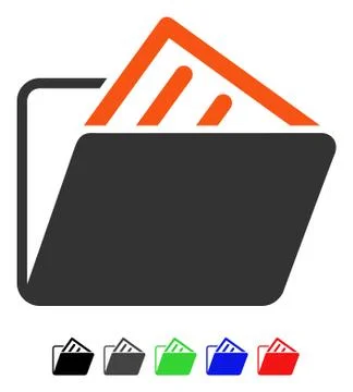 Document Folder Flat Icon Illustrazione stock