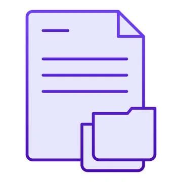 Document with folder flat icon. Papers in folder blue icons in trendy flat style Stock Illustration