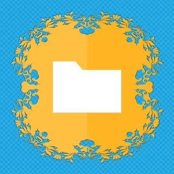Document folder . Floral flat design on a blue abstract background with place fo Stock Illustration