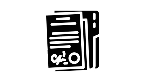 Document folder glyph icon animation Stock Footage 227115756