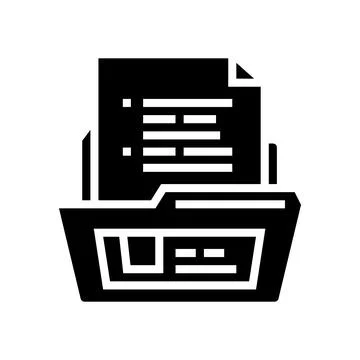 Document folder glyph icon vector illustration Stock Illustration