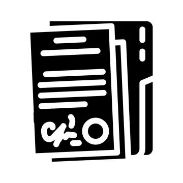 Document folder glyph icon vector illustration Stock Illustration