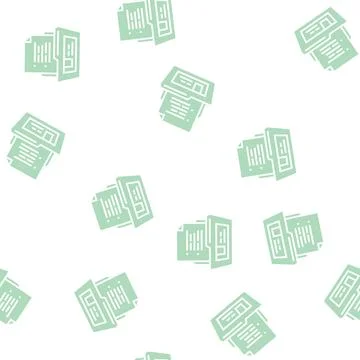 Document folder glyph seamless pattern Stock Illustration