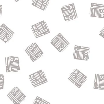 Document folder glyph vector seamless pattern Stock Illustration