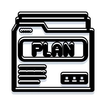 Document folder holding plan icon for strategy Illustrazione stock