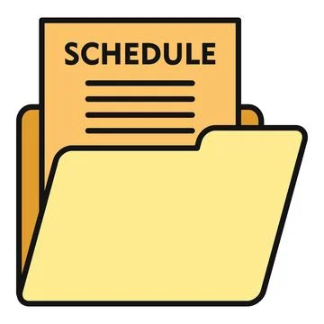 Document folder holding schedule paper for organization concept Stock Illustration