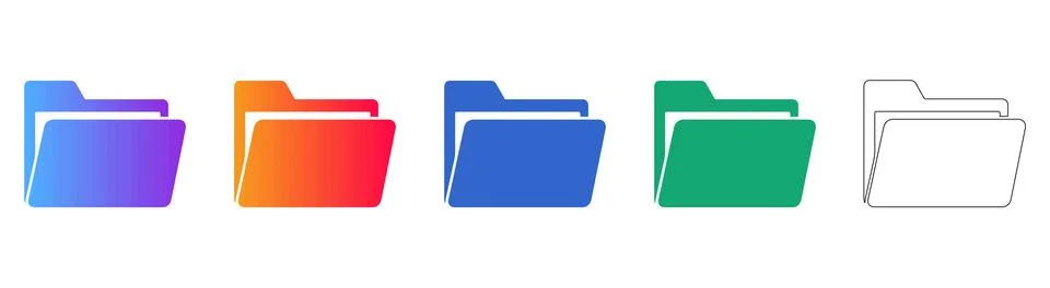 Document Folder Icon Collection イラスト素材