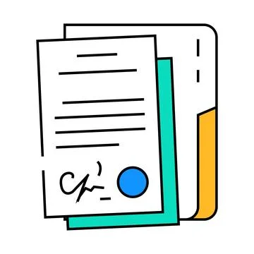 Document folder icon color illustration Stock Illustration