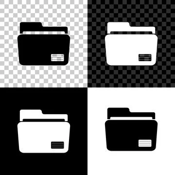 Document folder icon isolated on black, white and transparent background Stock Illustration