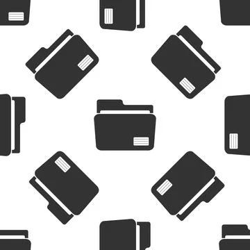 Document folder icon isolated seamless pattern on white background. Accounting Stock Illustration