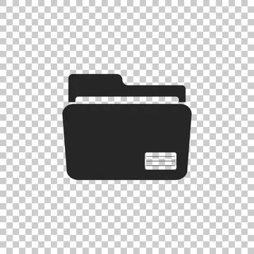 Document folder icon isolated on transparent background. Accounting binder Stock Illustration