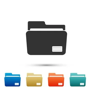 Document folder icon isolated on white background. Accounting binder symbol 스톡 일러스트