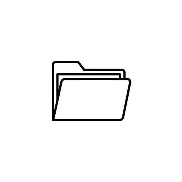 Document folder icon line art for business file management and data storage 库存插图