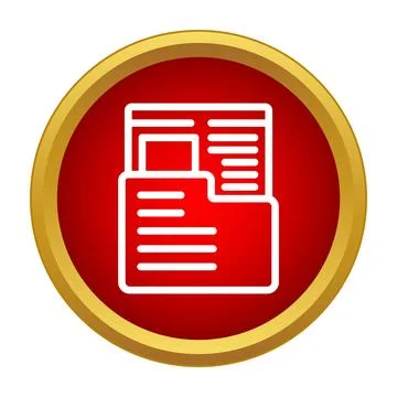 Document folder icon managing digital files and data Stock Illustration