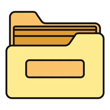 Document folder icon managing storing important files Stock Illustration