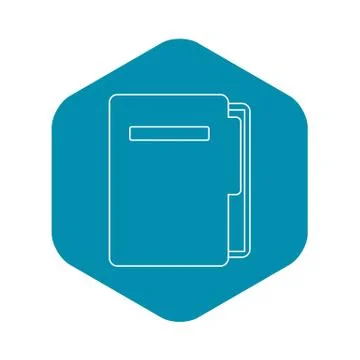 Document folder icon, outline style Stock Illustration