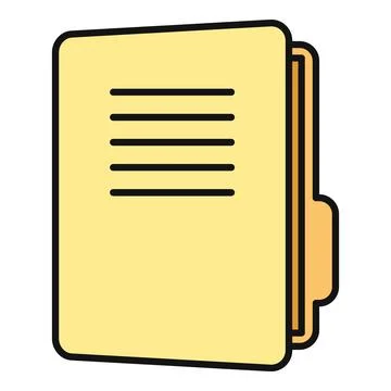 Document folder icon representing file organization and data management Stock Illustration