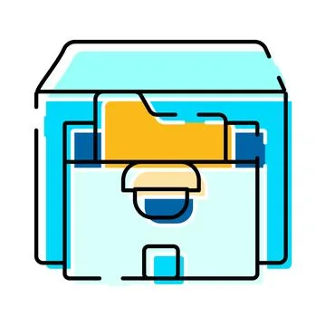 Document folder icon showing organization and storage Stock Illustration