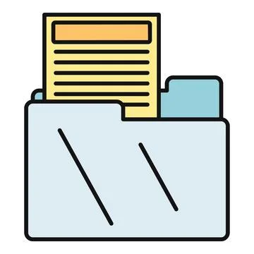 Document folder icon showing organized digital archived files Stockillustratie