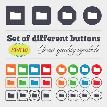 Document folder icon sign Big set of colorful, diverse, high-quality buttons. Stock Illustration