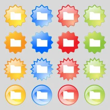 Document folder icon sign. Big set of 16 colorful modern buttons for your design Stock Illustration